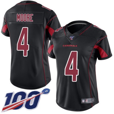 Nike Arizona Cardinals #4 Rondale Moore Black Women's Stitched NFL Limited Rush 100th Season Jersey